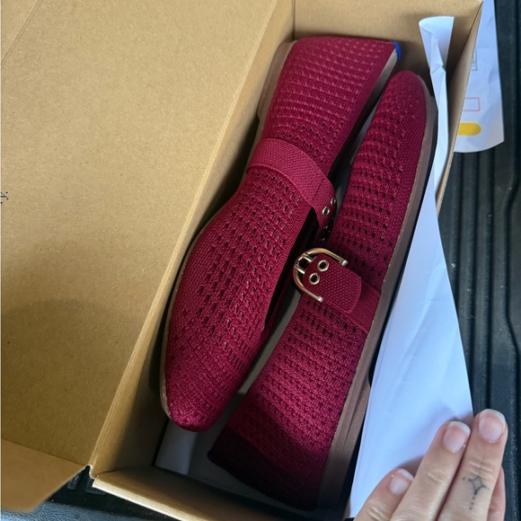 Rothy's Red Flats with Gold Accents - Picture 2 of 3